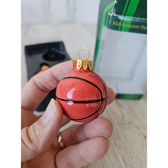 Ksa Kurt Adler basketball glass ornaments sport vintage Xmas set tree - Picture 2 of 7